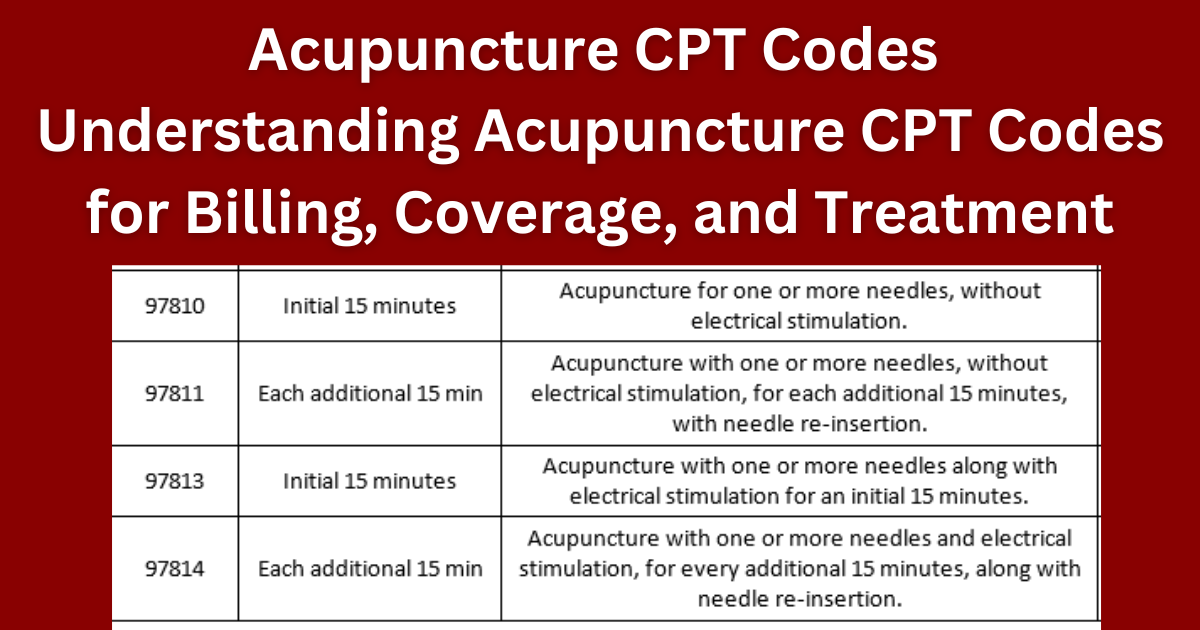 Acupuncture CPT Codes